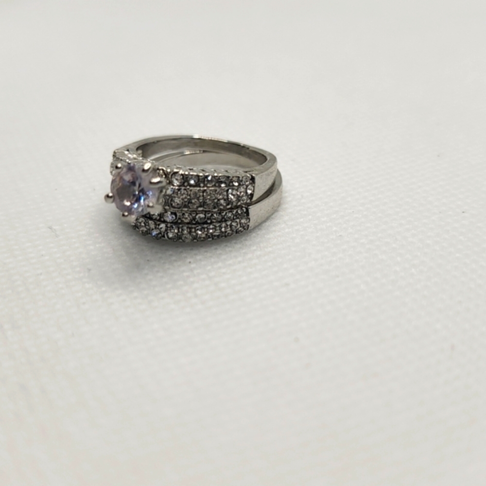 2 Piece Multi-Layer Ring Set - Rhinestone Ring - Picture 3 of 6